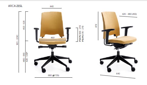Profim ARCA 21SL - Wymiary krzesła