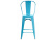 D2 Stołek barowy ParisBack niebieski inspirowany Tolix
