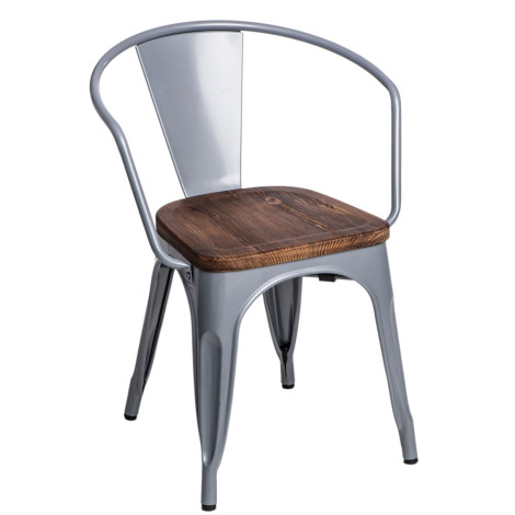 D2 Krzesło Paris Arms Wood srebrny sosna
