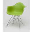 D2 Krzesło P018 PP zielone, chromowane nogi