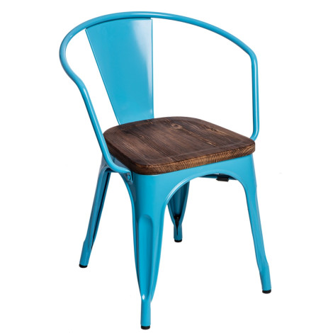 D2 Krzesło Paris Arms Wood niebieski sosna