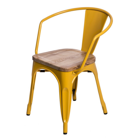 D2 Krzesło Paris Arms Wood żółty jesion