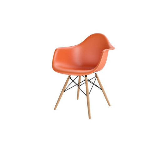 D2 Krzesło P018W PP pomarańczowy, drewniane nogi HF