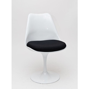 D2 Krzesło Tul białe/czarna poduszka