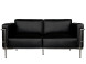 D2 Sofa 2-osobowa Soft GC czarna skóra