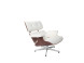 D2 Fotel Vip biały/walnut/srebrna baza TP