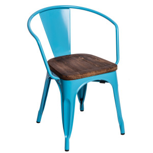 D2 Krzesło Paris Arms Wood niebieski sosna