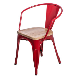 D2 Krzesło Paris Arms Wood czerwony jesion