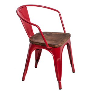 D2 Krzesło Paris Arms Wood czerwony sosna