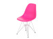 D2 Krzesło P016 PP dark pink, chromowane nogi