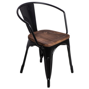D2 Krzesło Paris Arms Wood czarny sosna