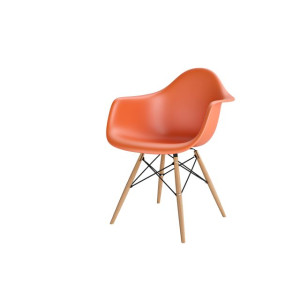 D2 Krzesło P018W PP pomarańczowy, drewniane nogi HF
