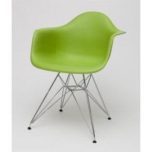 D2 Krzesło P018 PP zielone, chromowane nogi