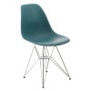 D2 Krzesło P016 PP navy green, chromowane nogi