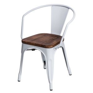 D2 Krzesło Paris Arms Wood biały sosna
